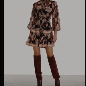 Zimmermann the Concert Peonies Panelled Mini Dress 0P